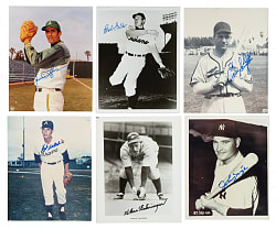 Hall of Fame Signed Photograph Collection (6) Including Rollie Fingers, Charles Gehringer, and Bob Feller