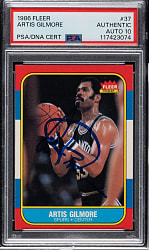 Signed 1986-1987 Fleer Basketball #37 Artis Gilmore PSA/DNA GEM MINT 10
