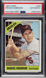 Signed 1966 Topps #390 Brooks Robinson - PSA/DNA