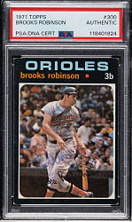 Signed 1971 Topps #300 Brooks Robinson - PSA/DNA