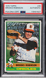 Signed 1976 Topps #95 Brooks Robinson - PSA/DNA
