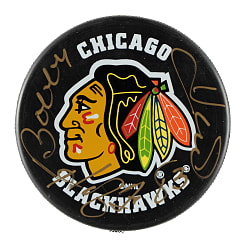 Bobby Hull Signed Chicago Blackhawks Hockey Puck with "HOF 1983" Inscription - JSA