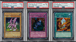 2002 Yu-Gi-Oh! Dark Duel Stories Promo PSA-Graded Trio