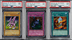 2002 Yu-Gi-Oh! Dark Duel Stories Promo PSA MINT 9 Trio