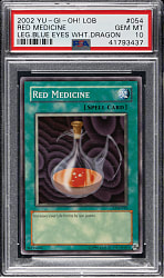 2002 Yu-Gi-Oh! Legend Of Blue Eyes White Dragon #054 Red Medicine PSA GEM MINT 10