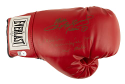 Marvin Hagler and Sugar Ray Leonard Dual-Signed Boxing Glove - Beckett