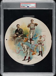 1889 A35 Goodwin Round Album Page with Mutrie, Titcomb, Whitney, and Mascot PSA POOR 1