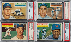 1956 Topps Hall of Fame and Stars Collection (25) with 14 PSA-Graded Cards Including Mathews, Banks, and Snider
