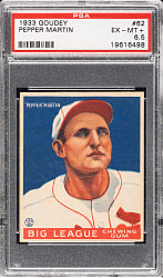 1933 R319 Goudey #62 Pepper Martin PSA EX-MT+ 6.5