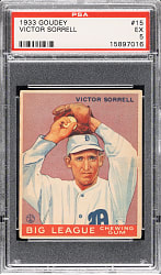 1933 R319 Goudey #15 Victor Sorrell PSA EX 5