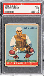 1933 R319 Goudey #41 Gus Mancuso PSA EX 5