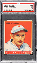1933 R319 Goudey #38 Fred Brickell PSA EX 5