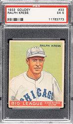 1933 R319 Goudey #33 Ralph Kress PSA EX 5