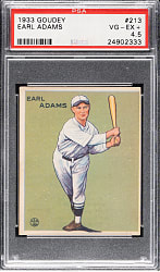 1933 R319 Goudey #213 Earl Adams PSA VG-EX+ 4.5