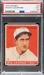 1933 R319 Goudey #76 Mickey Cochrane PSA VG+ 3.5