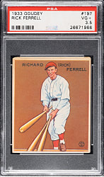 1933 R319 Goudey #197 Rick Ferrell PSA VG+ 3.5