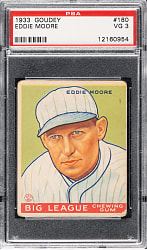 1933 R319 Goudey #180 Eddie Moore PSA VG 3