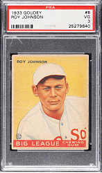1933 R319 Goudey #8 Roy Johnson PSA VG 3