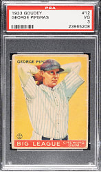 1933 R319 Goudey #12 George Pipgras PSA VG 3