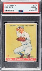 1933 R319 Goudey #158 Moe Berg PSA GOOD+ 2.5