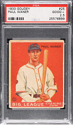 1933 R319 Goudey #25 Paul Waner PSA GOOD+ 2.5