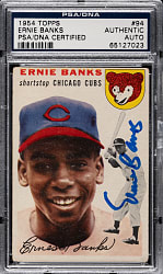 Signed 1954 Topps #94 Ernie Banks Rookie - PSA/DNA