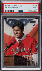 2018 Topps Stadium Club #138 Shohei Ohtani Rookie PSA MINT 9