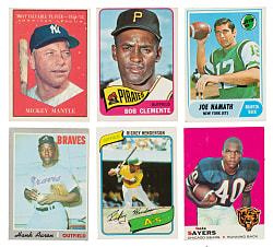 1955 to 1980 Topps and Bowman Baseball and Football Hall of Fame Collection (58) Including Namath, Mays, Aaron, Mantle, Clemente, and two Csonka Rookies