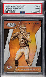 2017 Panini Certified Gold Team Football #GT-PM Patrick Mahomes II Rookie PSA MINT 9