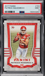 2017 Panini Football #104 Patrick Mahomes II Rookie PSA MINT 9