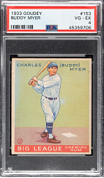 1933 R319 Goudey #153 Buddy Myer PSA VG-EX 4