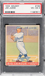 1933 R319 Goudey #155 Joe Judge PSA VG-EX 4