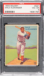 1933 R319 Goudey #221 Dale Alexander PSA VG-EX 4