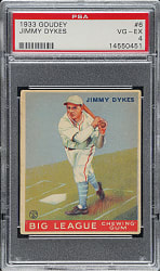 1933 R319 Goudey #6 Jimmy Dykes Age 26 in Bio PSA VG-EX 4