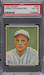 1933 R319 Goudey #240 Harold Schumacher PSA VG-EX 4