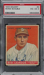 1933 R319 Goudey #4 Heinie Schuble PSA VG-EX 4
