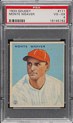 1933 R319 Goudey #111 Monte Weaver PSA VG-EX 4