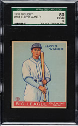 1933 R319 Goudey #164 Lloyd Waner SGC EX/NM 80