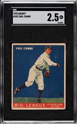 1933 R319 Goudey #103 Earle Combs SGC GOOD+ 2.5