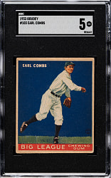 1933 R319 Goudey #103 Earle Combs SGC EX 5