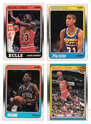 1988-1989 and 1989-1990 Fleer Basketball Complete Set Pair (2 Sets, 300 Cards) Plus Complete Stickers Set (11)