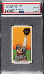 1909-1911 T206 White Border Ed Konetchy Glove Above Head PSA EX-MT 6