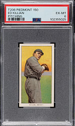 1909-1911 T206 White Border Ed Killian Pitching PSA EX-MT 6