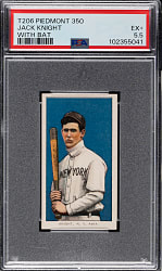 1909-1911 T206 White Border Jack Knight with Bat PSA EX+ 5.5