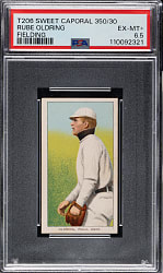 1909-1911 T206 White Border Rube Oldring Fielding PSA EX-MT+ 6.5