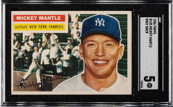 1956 Topps #135 Mickey Mantle Gray Back SGC EX 5