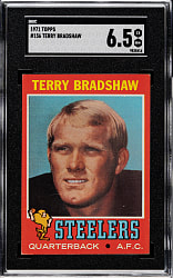 1971 Topps Football #156 Terry Bradshaw Rookie SGC EX/NM+ 6.5