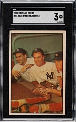 1953 Bowman Color #44 Bauer/Berra/Mantle SGC VG 3