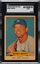 1954 Red Heart Dog Food Mickey Mantle SGC Authentic
