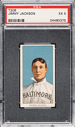 1909-1911 T206 White Border Jimmy Jackson PSA EX 5 - Polar Bear Back